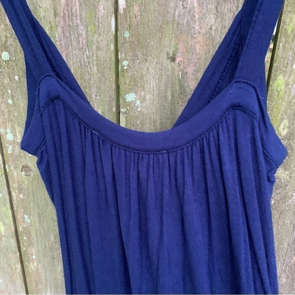 JO&CO Jeans stretchy spaghetti strap navy blue v neck tank top spring summer - Picture 6 of 7